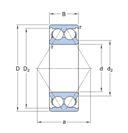 SKF 3222 A/C3 kuličkové ložisko s kosoúhlým stykem
