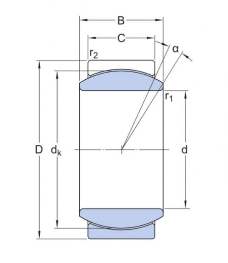 SKF BLRB 366748 AA  bezúdržbové kloubové ložisko ocel/PTFE