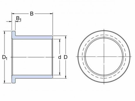 SKF PPMF 141617 přírubové polyamidové kluzné pouzdro PTFE