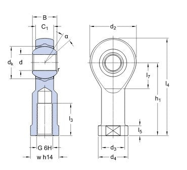 SKF SIKB 10 F/VZ019 kloubová hlavice, vnitřní pravý závit, ocel/PTFE FRP
