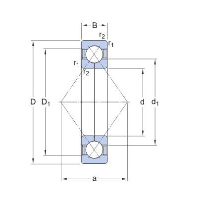 SKF QJ 209 MA/C3 čtyřbodové ložisko