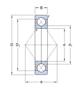 SKF QJ 309 MA/C3 čtyřbodové ložisko